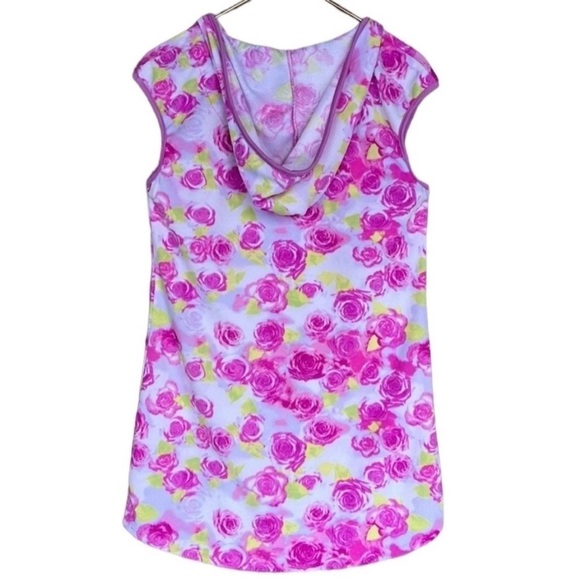 Betsey Johnson Floral Print Fun in the Sun Hooded‎ Swim Suit Cover Up Dress - Picture 3 of 8